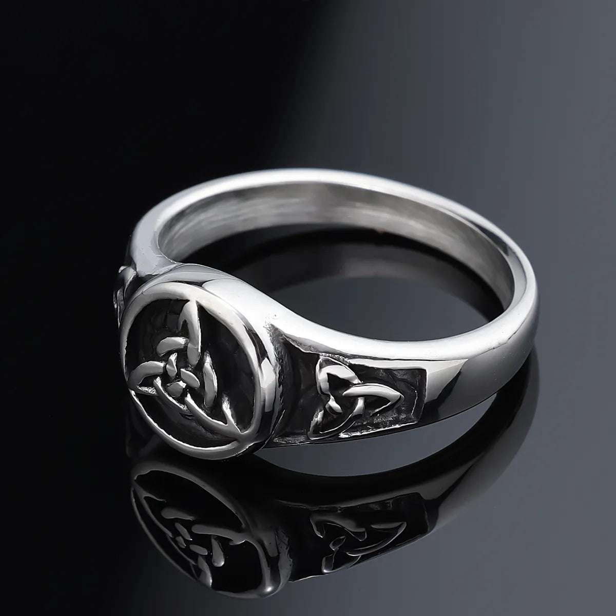 Retro Punk Symbol 304 Stainless Steel Polishing Unisex Rings