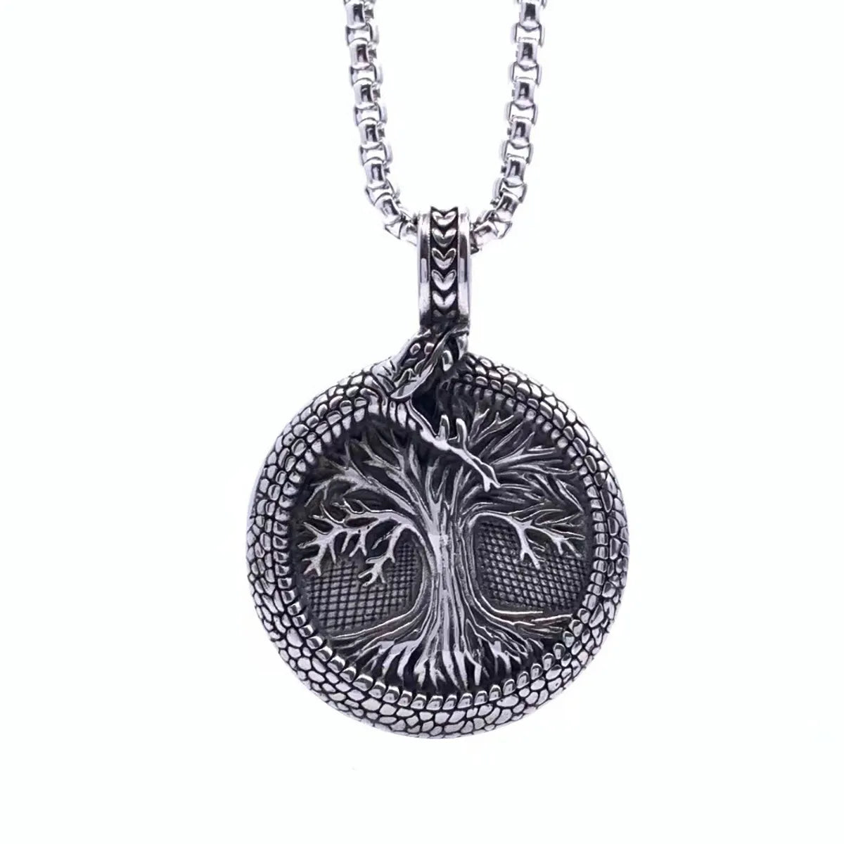 Retro Punk Tree 304 Stainless Steel Men'S Charms Pendant Necklace