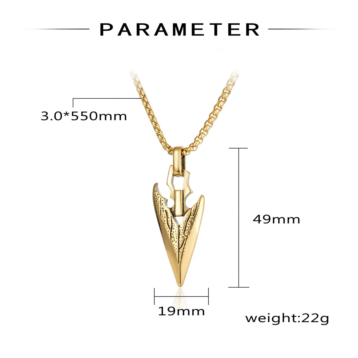 Retro Punk Triangle 304 Stainless Steel Men'S Pendant Necklace