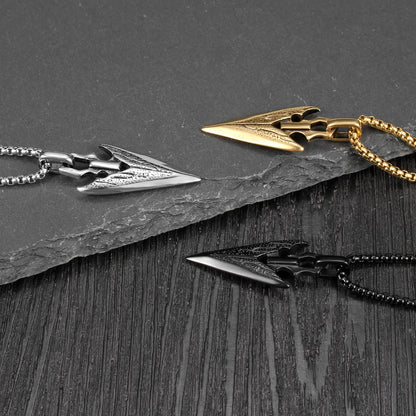 Retro Punk Triangle 304 Stainless Steel Men'S Pendant Necklace