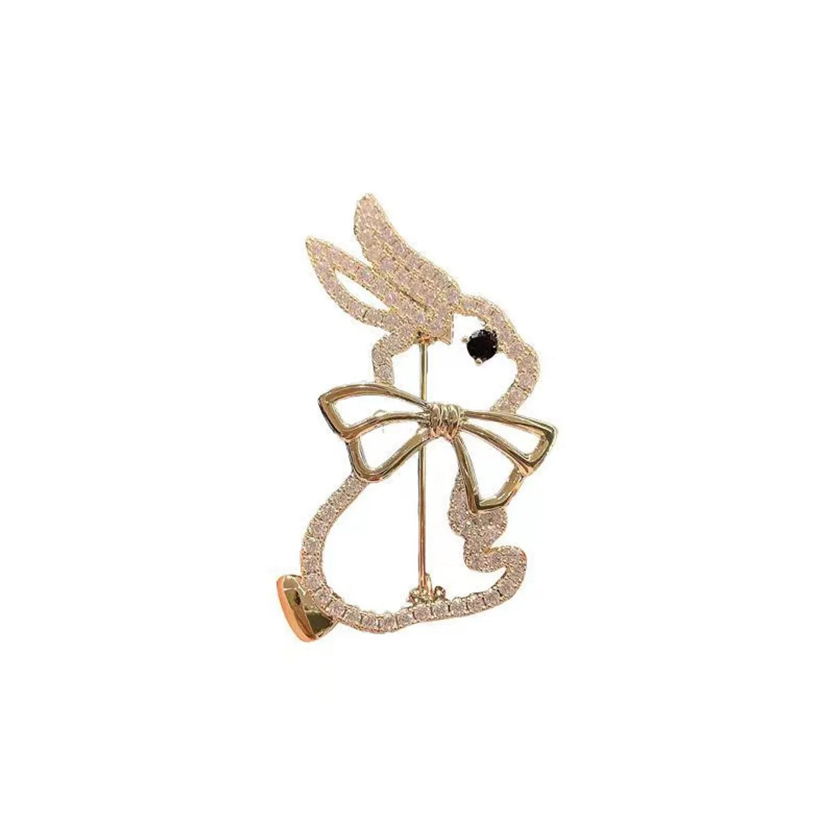 Retro Rabbit Carrot Alloy Enamel Artificial Rhinestones Women'S Brooches