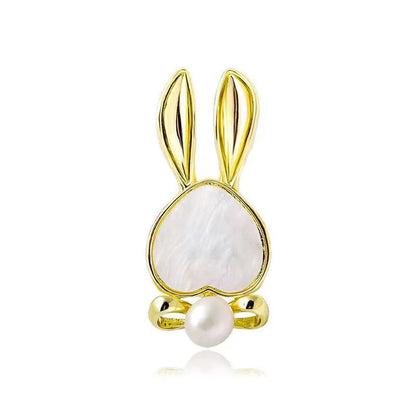 Retro Rabbit Carrot Alloy Enamel Artificial Rhinestones Women'S Brooches