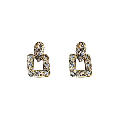 Fashion Geometric Rhinestone Artificial Gemstones Earrings