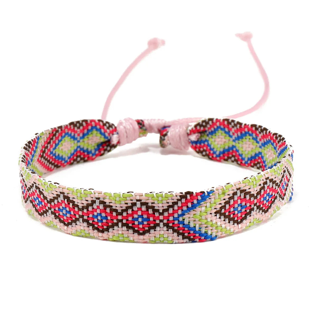 Retro Rhombus Nylon Handmade Women'S Bracelets