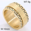 Retro Rock Classic Style Printing Rhombus Stainless Steel Titanium Steel Tungsten Steel 18K Gold Plated Unisex Rings