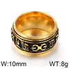 Retro Rock Classic Style Printing Rhombus Stainless Steel Titanium Steel Tungsten Steel 18K Gold Plated Unisex Rings