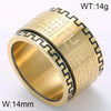 Retro Rock Classic Style Printing Rhombus Stainless Steel Titanium Steel Tungsten Steel 18K Gold Plated Unisex Rings