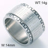 Retro Rock Classic Style Printing Rhombus Stainless Steel Titanium Steel Tungsten Steel 18K Gold Plated Unisex Rings