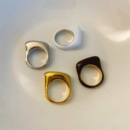 Retro Roman Style Geometric Copper Plating Rings