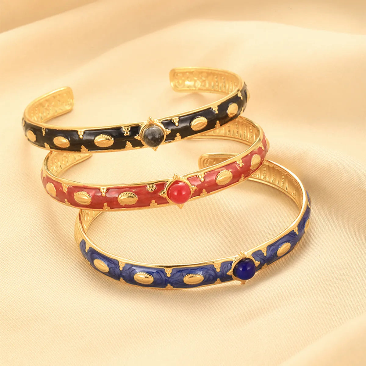 Retro Roman Style Geometric Stainless Steel Plating Gold Plated Bangle