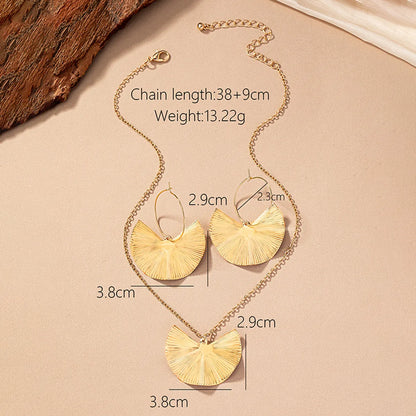 Retro Romantic Leaf Ginkgo Leaf Alloy Ferroalloy Plating 14k Gold Plated Women's Earrings Necklace