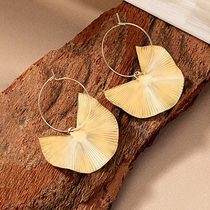 Retro Romantic Leaf Ginkgo Leaf Alloy Ferroalloy Plating 14k Gold Plated Women's Earrings Necklace