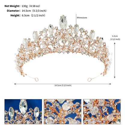 Retro Romantic Oval Alloy Inlay Rhinestones Crown