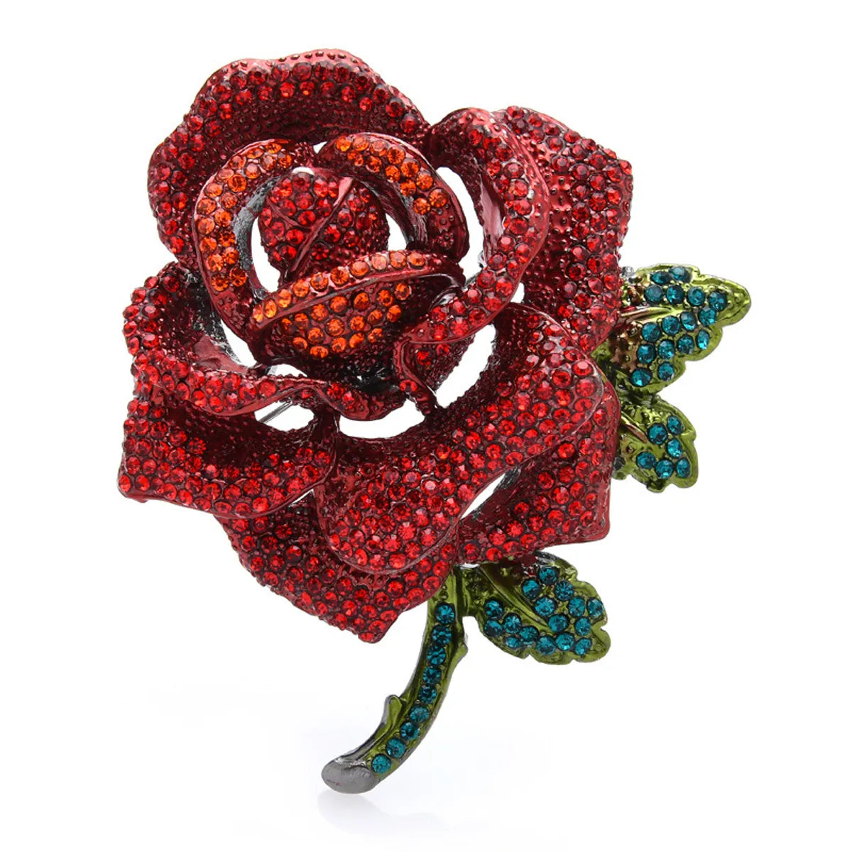 Retro Rose Alloy Plating Inlay Rhinestones Women'S Brooches