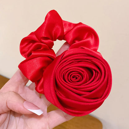 Women'S Retro Rose Cloth Hair Tie