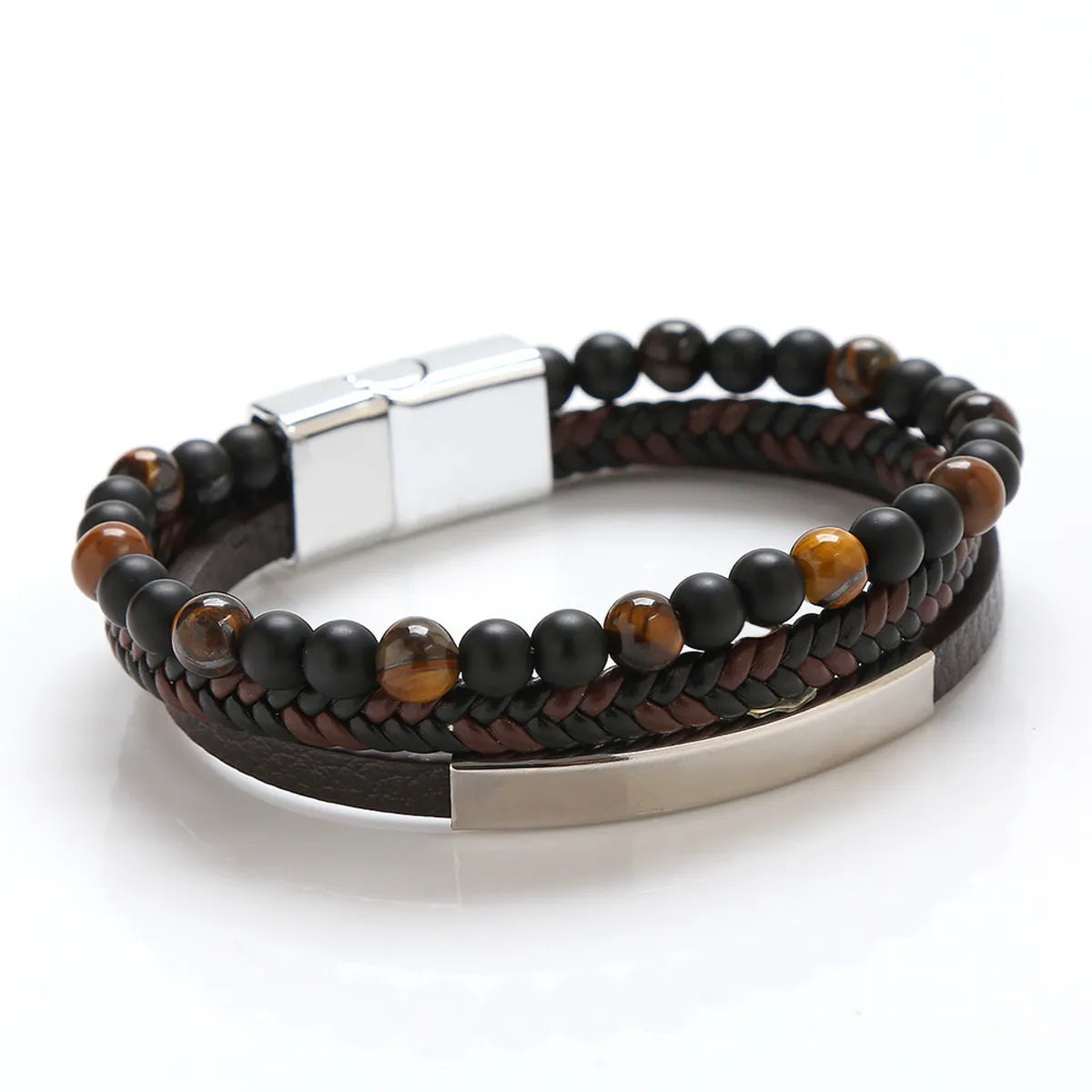 Retro Round Alloy Braid Men'S Bracelets