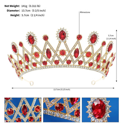 Retro Round Alloy Inlay Zircon Crown