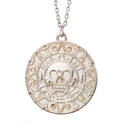 Retro Round Alloy Plating Gold Plated Men'S Pendant Necklace