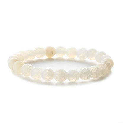 Retro Round Beaded Natural Stone Unisex Bracelets 1 Piece