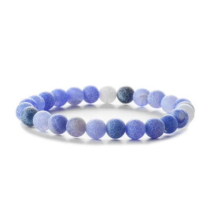 Retro Round Beaded Natural Stone Unisex Bracelets 1 Piece