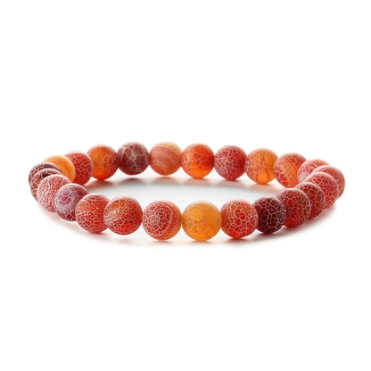 Retro Round Beaded Natural Stone Unisex Bracelets 1 Piece