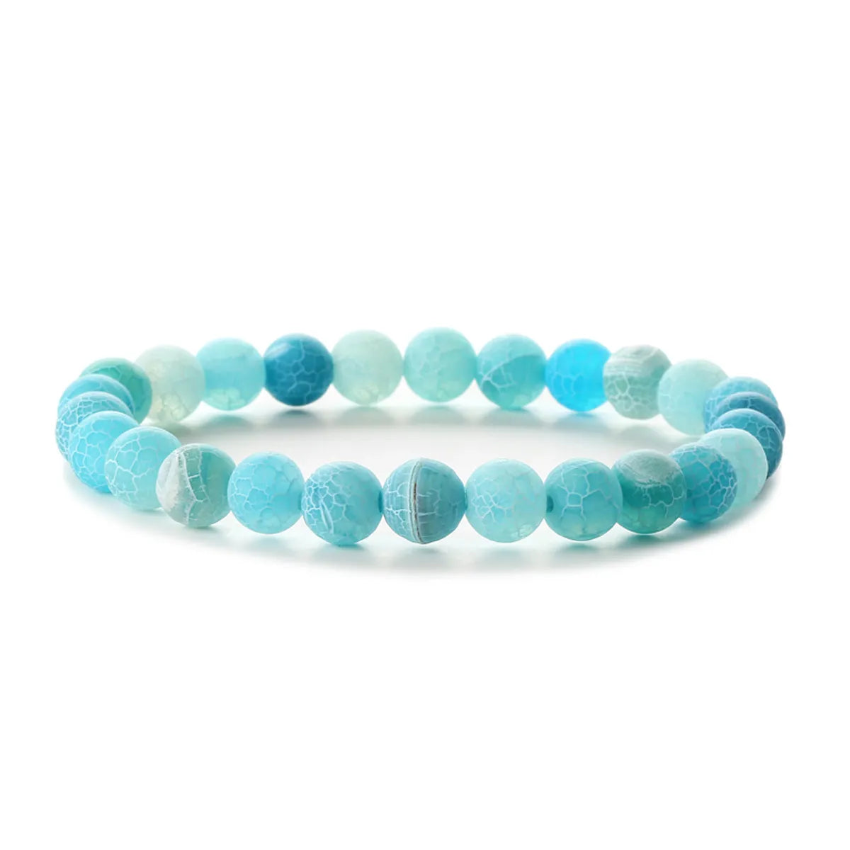 Retro Round Beaded Natural Stone Unisex Bracelets 1 Piece