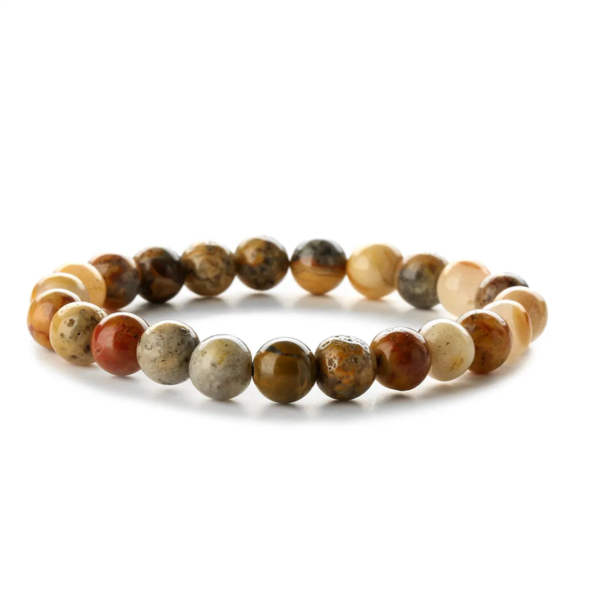 Retro Round Beaded Natural Stone Unisex Bracelets 1 Piece