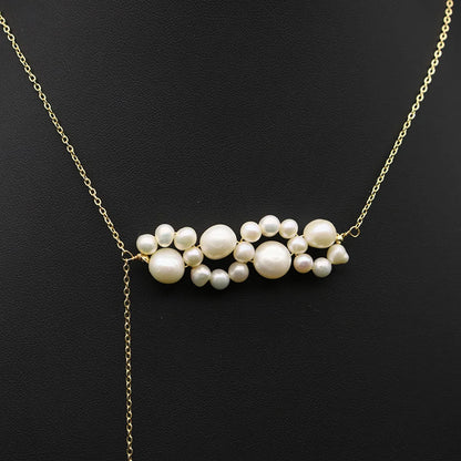 Retro Round Freshwater Pearl Copper Plating 18k Gold Plated Necklace