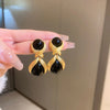 Retro Round Heart Shape Flower Metal Inlay Artificial Gemstones Women'S Drop Earrings