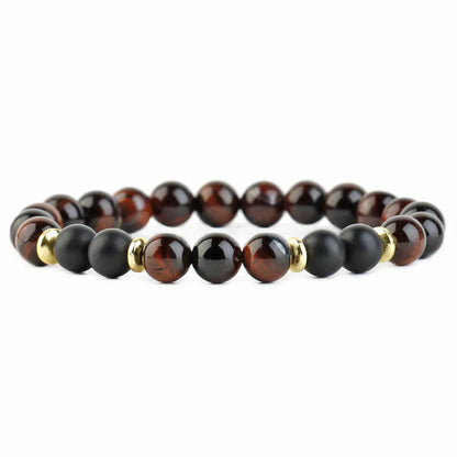 Retro Round Natural Stone Beaded Bracelets 1 Piece