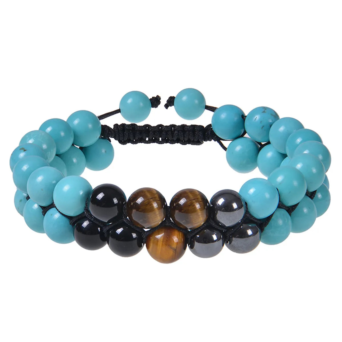 Retro Round Natural Stone Beaded Bracelets