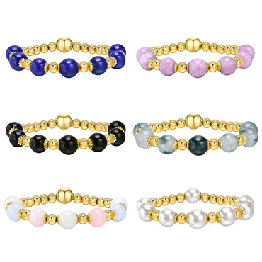 Retro Round Stainless Steel Beaded Bracelets