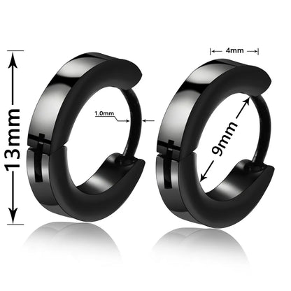 Retro Round Stainless Steel Hoop Earrings 1 Piece