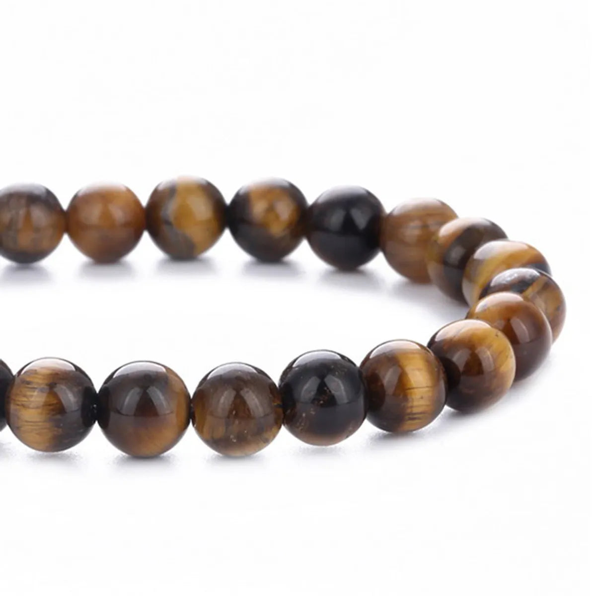 Retro Round Tiger Eye Beaded Unisex Bracelets