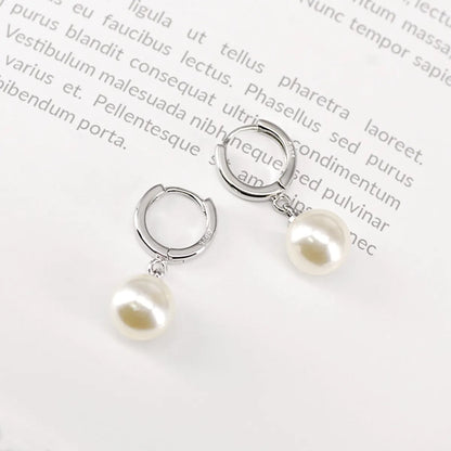 Retro Shell Beads Earrings Simple Style Long Pearl Earrings