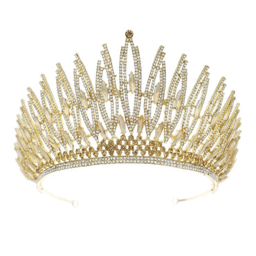 Retro Shiny Solid Color Alloy Inlay Rhinestones Crown