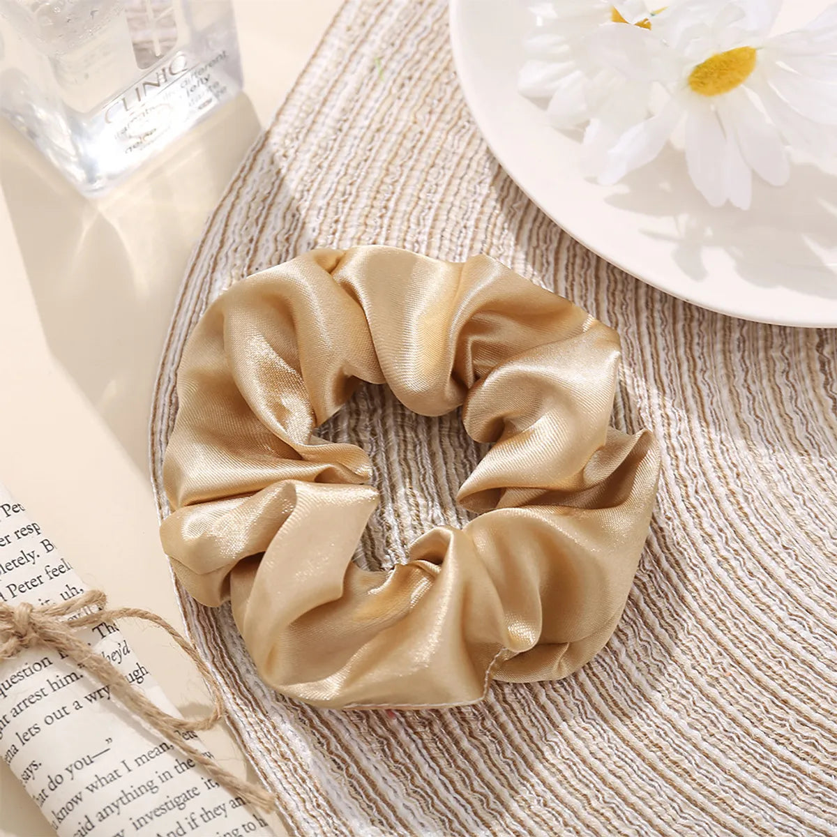 Retro Silk Satin Large Solid Color Hair Scrunchies Wholesale Nihaojewelry