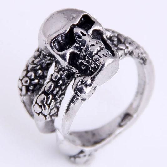 Retro Simple Skull Muli-Layer Open Ring