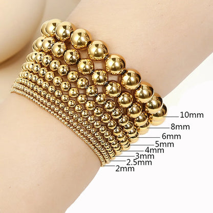 Retro Simple Style Ball Solid Color Stainless Steel Plating Bracelets