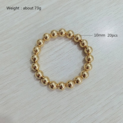 Retro Simple Style Ball Solid Color Stainless Steel Plating Bracelets