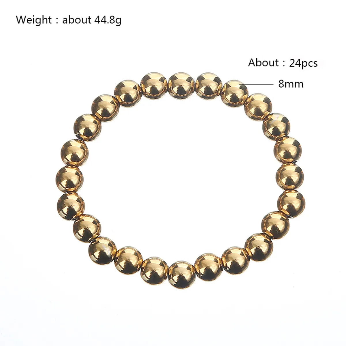 Retro Simple Style Ball Solid Color Stainless Steel Plating Bracelets