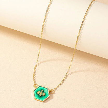 Retro Simple Style Bee Alloy Enamel Plating Women's Pendant Necklace