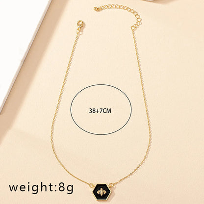 Retro Simple Style Bee Alloy Enamel Plating Women's Pendant Necklace