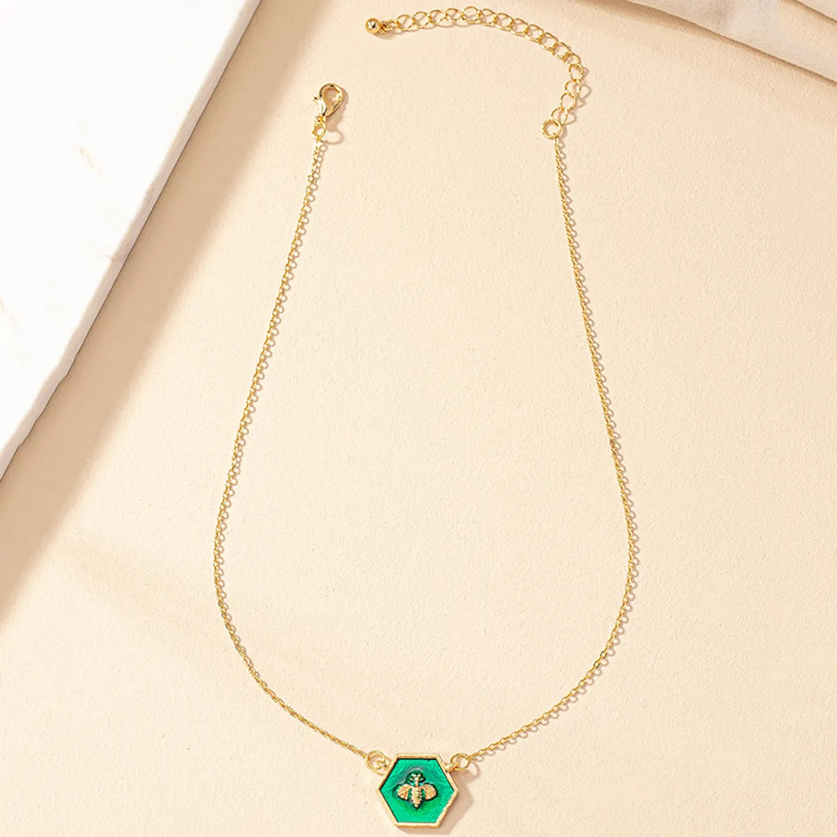 Retro Simple Style Bee Alloy Enamel Plating Women's Pendant Necklace