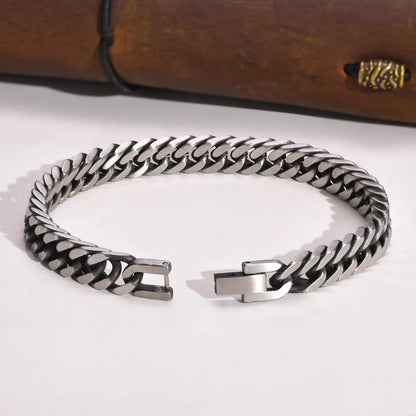 Retro Simple Style Chains Print 304 Stainless Steel Men'S Bracelets