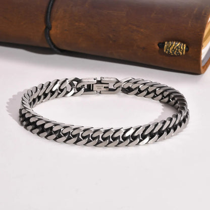 Retro Simple Style Chains Print 304 Stainless Steel Men'S Bracelets