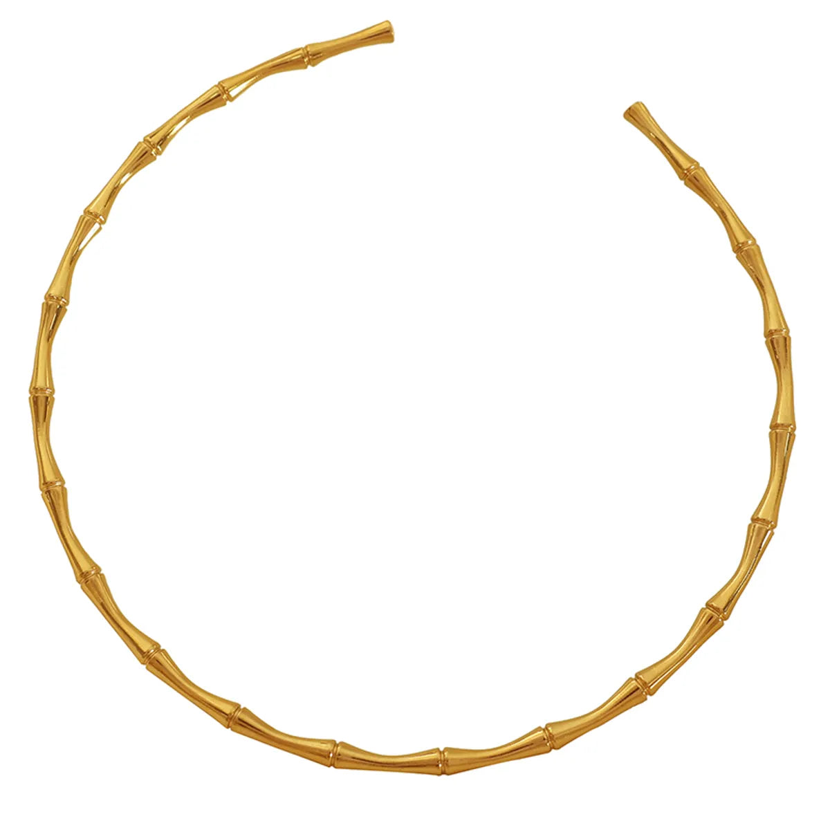 Retro Simple Style Circle Bamboo Titanium Steel Plating 18k Gold Plated Necklace