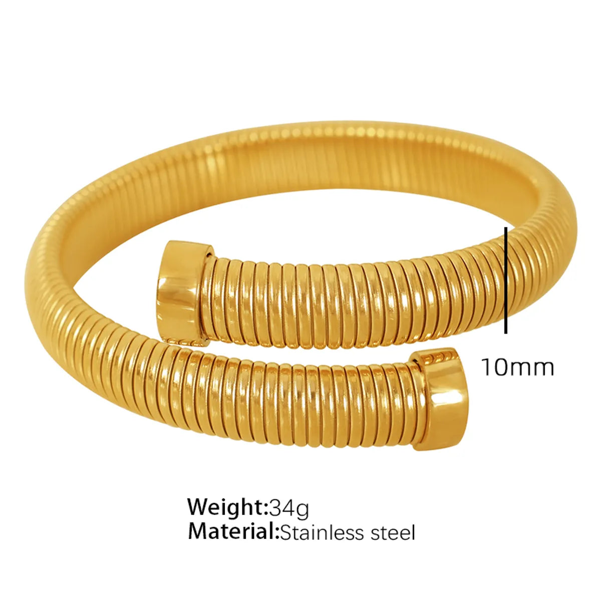 Retro Simple Style Classic Style Round Lines Titanium Steel Plating 18k Gold Plated Bangle