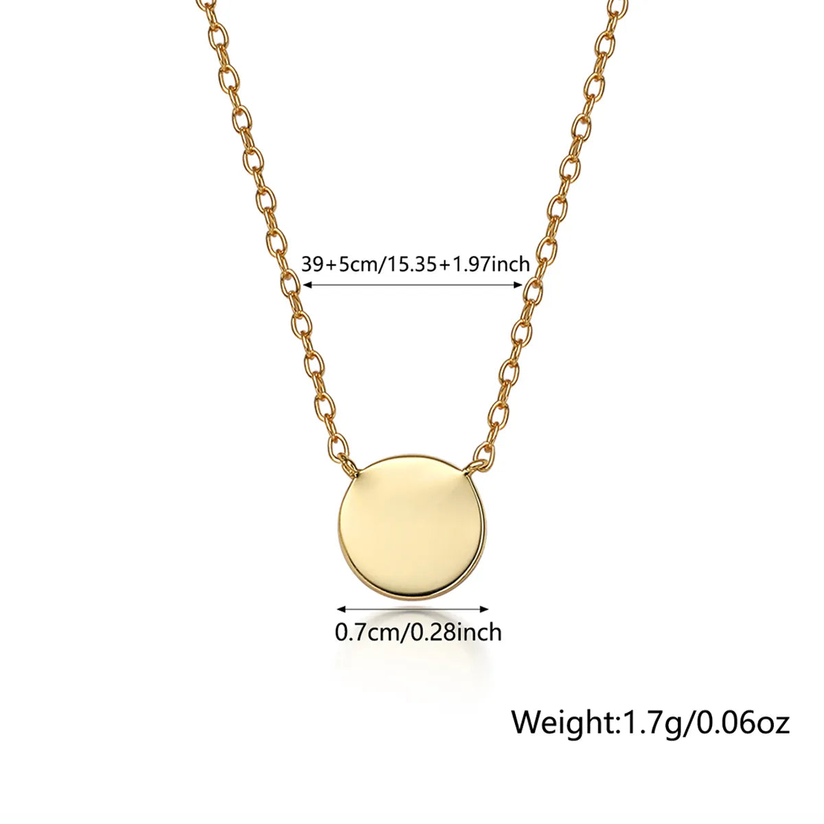 Retro Simple Style Classic Style Round Sterling Silver Plating 18k Gold Plated White Gold Plated Necklace