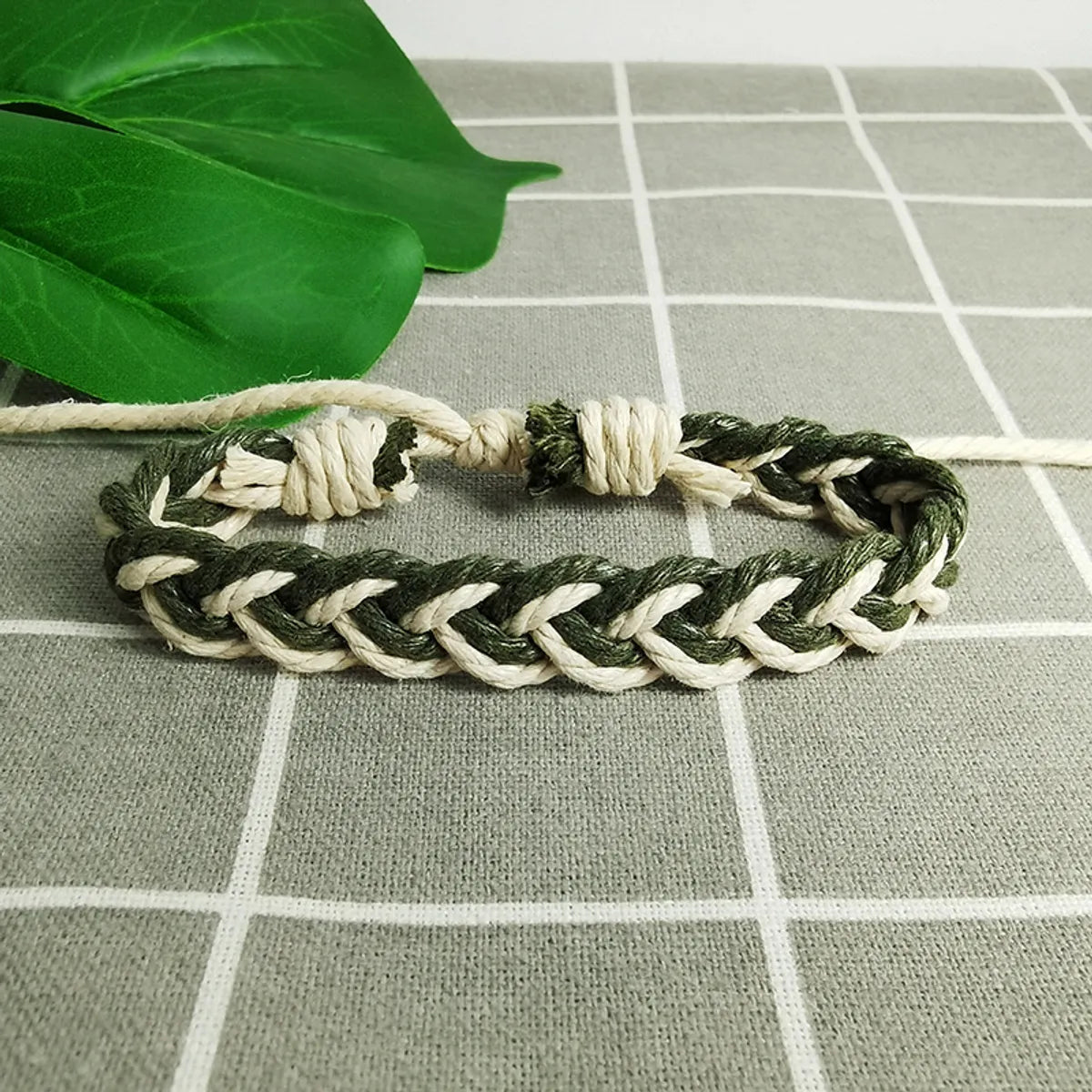 Retro Simple Style Color Block Cotton And Hemp Rope Wholesale Drawstring Bracelets